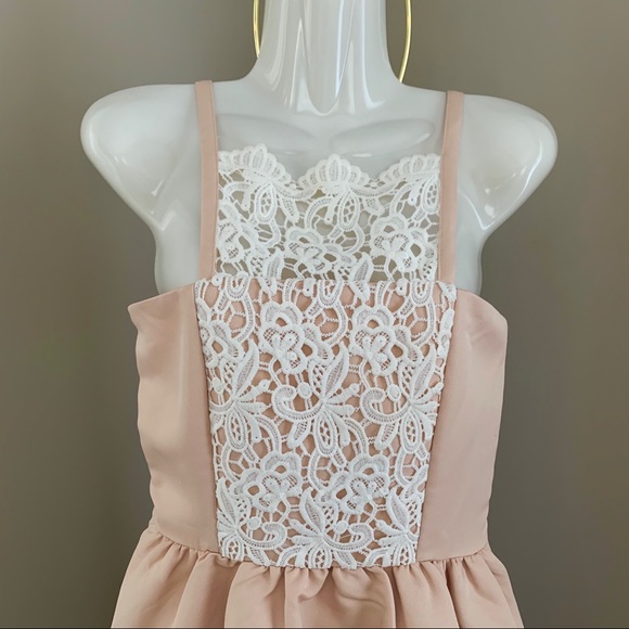 🆕 ENGLISH FACTORY Sleeveless Lace Contrast Dress - Picture 3 of 8